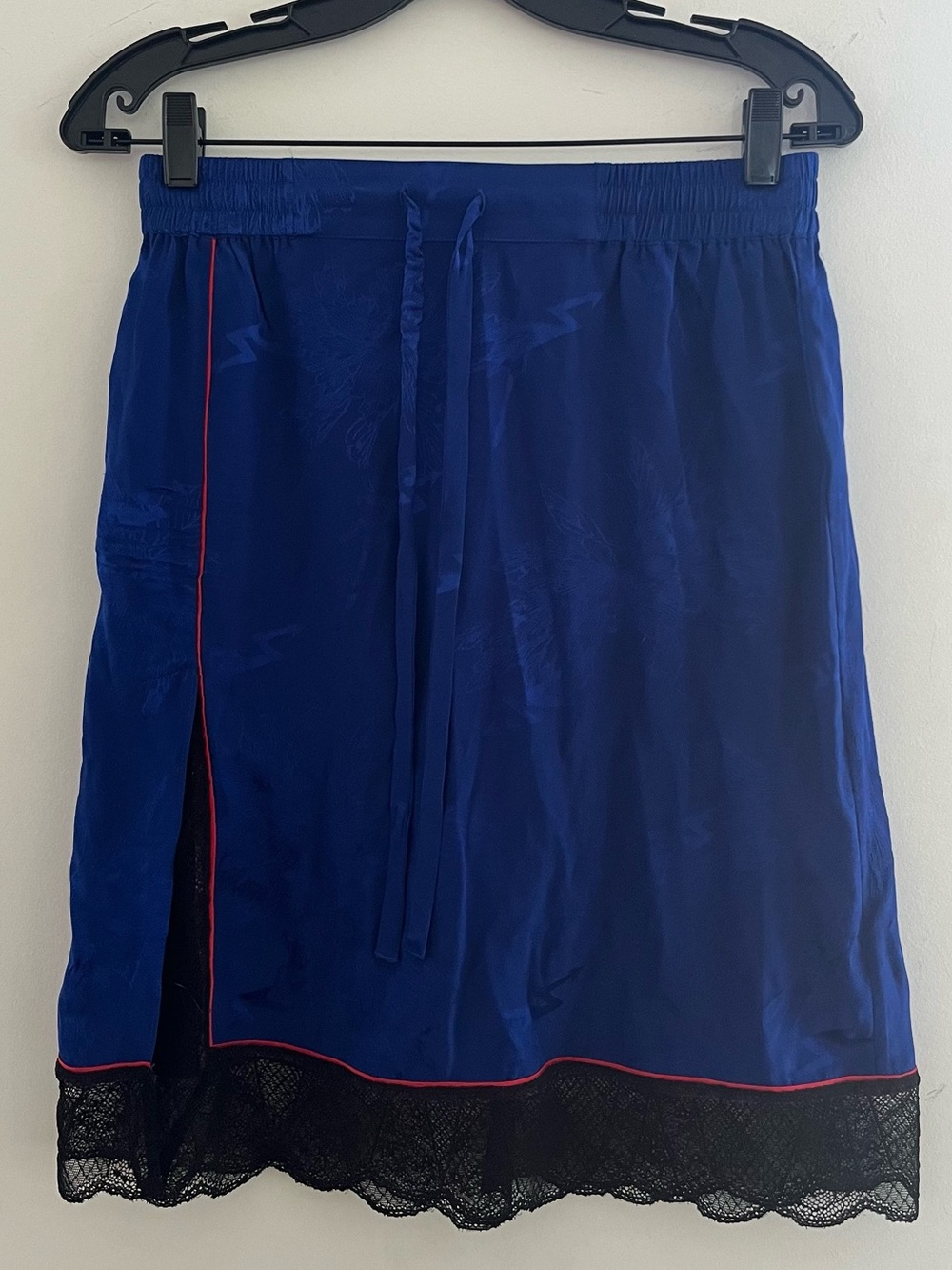 Zadig & Voltaire Royal Blue Athletic Drawstring Shorts with Black Lace